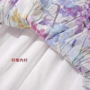 Gauze Skirt Tall and Slim Skirt plus size Midi Skirt Stitching Flower Floral Color Printed Mesh Gauze Cake Skirt