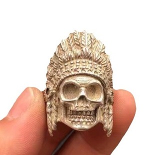 Yishang s925 Thai silver skull Indian ring trendy men's domineering men's all-match creative open ring