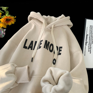 American-style Heavy Hooded Sweatshirt Men's fleece-lined Thickened 2023 Autumn and Winter New Fashion Brand Couple's Student Clothes Jacket
