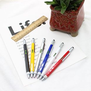 Multifunctional tool pen can be set level gauge scale touch screen pen Phillips screwdriver double-headed pen metal ballpoint pen