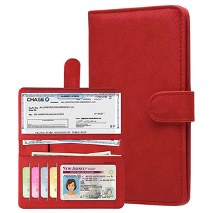Amazon Genuine Leather Men's Wallet Long Cheque Holder Cheque Bag Bill Cheque Protection Cover Machine Cheque Bag Wholesale