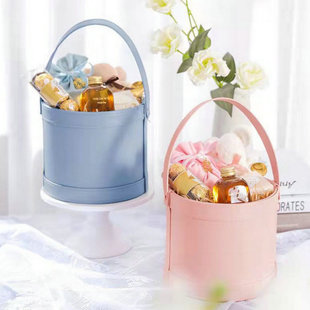 Customized Wedding Souvenir Small Leather Bucket Baby One-Month-Old Gift Box Creative Bridesmaid Best Friend Return Gift Box