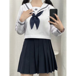 Orthodox Japanese Basic JK Uniform Skirt Academic Style suit Sailor Suit Girl Spring Pleated Skirt Student Uniform