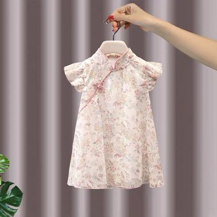 [5182 Коллекция] Girl Cheongsam Летний стиль 2025 Новый детский стиль китайский костюм Cheongsam Детская женская страна