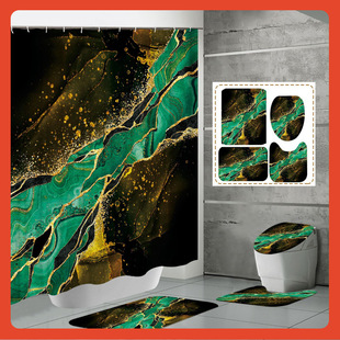 ✅ Amazon Cross-Border E-Commerce and Other 3D Digital Printing Waterproof Polyester Bathroom Shower Curtains Marble Series Manufacturer Direct