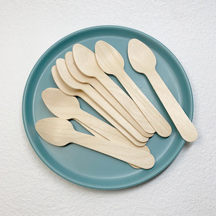 Cross-border Hipsound temu explosions wooden fork wooden spoon disposable wooden tableware birch spoon 100 a variety of specifications