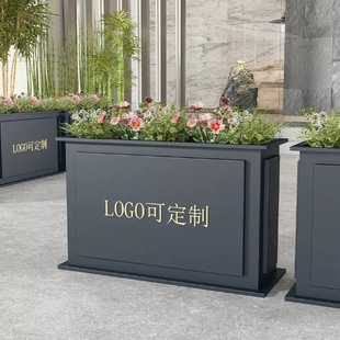 Outdoor Stainless Steel Flower Box Combination Iron Flower Box Fence Guardrail Flower Pool Outside Square Sales Department Planting Box