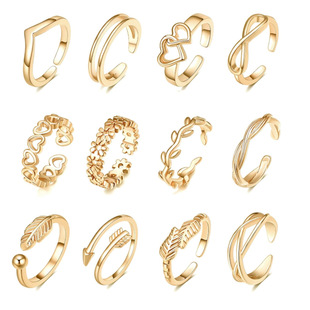 Cross-border hot selling stainless steel foot ring 18K real gold heart-shaped stars and moon opening personality high-end jewelry wholesale