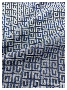 Trendy brand letter jacquard denim wash fabric pants skirt coat suit clothing fabric bags shoes and hats wholesale