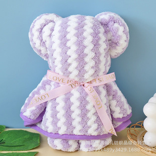 Bear towel hand gift wholesale coral fleece wedding wedding shop birthday gift gift creative activity gift towel