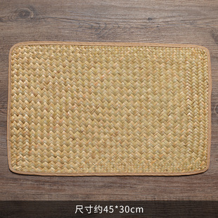 Simple hand-woven placemat table mat insulation mat straw tea mat creative Chinese anti-scald table mat pastoral bamboo