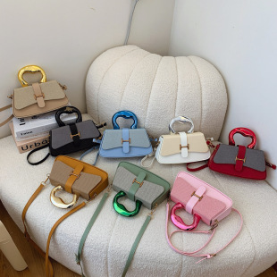 Cross-border Bag Women's Fashion Stylish Handbag Stitching Shoulder Bag Niche Design Daily Outgoing Commuter Bag