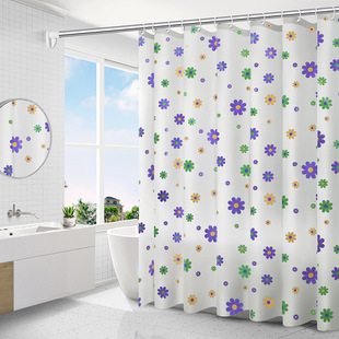 Shower Curtain Bathroom Waterproof Mildew-proof Thickened Bathroom Partition Curtain Shower Curtain Hanging Curtain suit Punch-free Waterproof Curtain