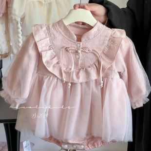 Baby 2025 New dress Children Spring and Autumn Long Sleeve Western Style Princess Baby Girl Chinese Skirt