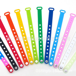 Cross-border DIY Hole Bracelet Wrist Strap Silicone Bracelet Sports Bracelet Personalized Party Bracelet Adjustable Fluorescence