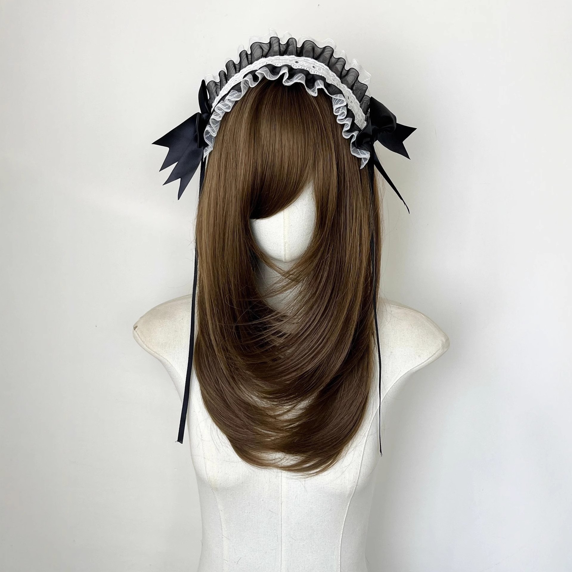 Japanese-Style Vintage Full Wig for Women, Finely Crafted High-Layered Medium-Long Hair, Natural Realistic Daily Full Wig