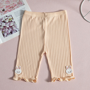 Girls' leggings cropped pants summer thin cute rabbit bottoming shorts safety pants outer wear Middle pants