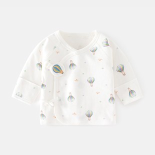 Newborn Baby Half Back Inner Clothes Boneless Cotton Spring and Autumn Newborn Pajamas Full Moon Monk Clothes Baby Top