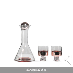 简约现代轻奢透明玻璃酒具套装饰品样板间酒柜玄关茶几吧台摆件