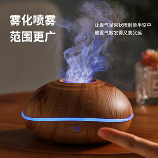 Новый Wood Grain Ароматерапия Машина Home Air Эфирное масло Диффузор Ультразвуковой увлажнитель Красочное моделирование Эффект пламени