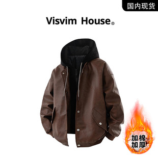 VISVIM WINGS Весенний и Осенний Новый Свободный Поддельный Куртка из двух частей Куртка Мужской