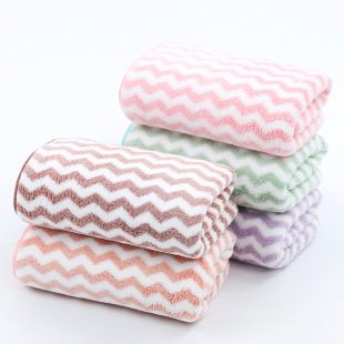 Cationic coral fleece towel factory wholesale 35*75cm absorbent face towel back gift advertising embroidery logo