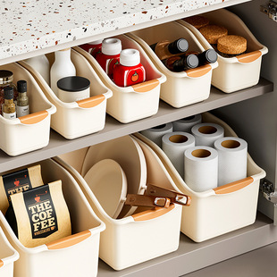 Cabinet Storage Box Household Kitchen Gap Sundries Snack Seasoning Basket Drawer Type Plastic Sundries Sorting Finishing Basket