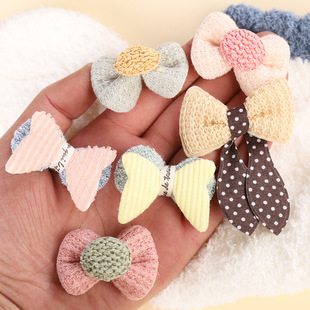Japanese and Korean style fresh ultrasonic cute cartoon plush cloth stickers children's pants hat hair accessories brooch decorative accessories