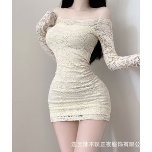 Not Mistake Night Sex Lingerie Sexy Lace Hip Skirt Pure Desire Emotional Pajamas Abstinence Uniform suit qqny Women