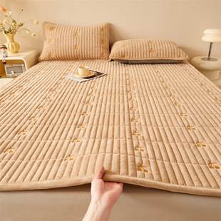 Winter Class A Thickened Crystal Velvet Mattress Mattress Dormitory Single Upholstered Household Milk Velvet Folding Sleeping Cushion Quilt