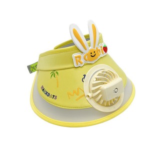 Children's Fan Hat Anti-ultraviolet Sun Hat Rabbit Sun Hat Cute Cartoon Empty Hat Girls' Summer Hat