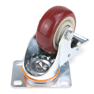 Universal wheel with brake silent caster PVC trolley wheel 3 inch 4 inch 5 inch medium industrial polyurethane wheel