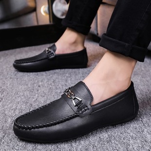 2024 New Arrival Doug Shoes Men's Autumn Men's Shoes Korean Style Fashionable Casual Sneakers British Slip-on Lazy People Trendy Chengsheng