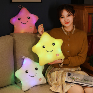 Luminous Pentagonal Star Pillow Creative Romantic Plush Toy Love Valentine's Day Birthday Gift Amazon Explosions