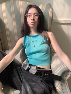 Summer Korean Style New Letter Gradient Vest for Women, Elastic Slimming and Sexy Inner Wear