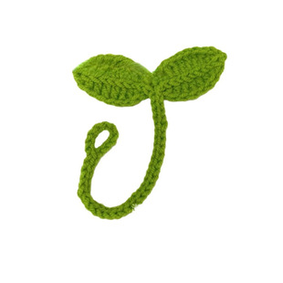 Finished hand-woven wool cute two-leaf four-leaf clover rabbit ears clothing accessories clothing finished products