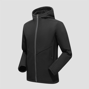 Autumn men's jacket simple windproof waterproof anti-fouling collar hooded outdoor warm men's jacket plus size cross-border