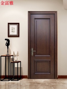 Foshan Jinfuya New Chinoiserie Sapele Log Door Bedroom Door Walnut Room Door Environmentally Friendly Solid Wood Paint Door