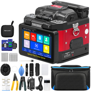 A- 80S automatic optical fiber fusion splicer hot melt fiber machine optical cable jumper leather wire pigtail 6 motor with OPM VFL