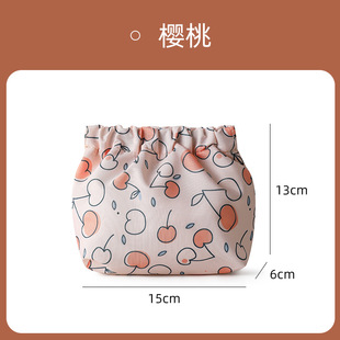 ins small fresh cosmetic bag cute portable travel lipstick storage bag shrapnel printing storage bag coin purse