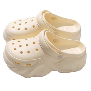 2025 Super Fire Cave Shoes Women's Summer Wearing for Work 2024 New Thick Sole Increased eva Deodorant Beach Baotou