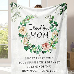 Amazon middle and downstream cross-border special letter envelope gift for mom flannel digital printing blanket