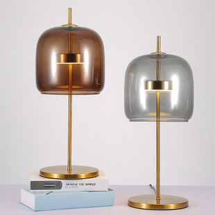 Nordic glass LED living room study table lamp Danish designer ins creative hotel bedside bedroom art table lamp