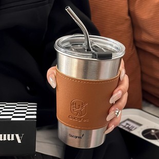 [Accessories cup cover] light luxury elastic leather cup cover heat insulation waterproof universal silicone cover personalized printed LOGO wholesale