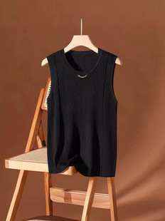 Plus size camisole women's summer loose outer wear underwear white short knitted thin sleeveless top