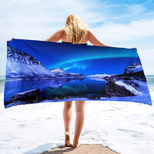 Aurora Polaris Beach Towel Microfiber Quick-drying Pool Towel Yoga Fitness Bath Towel Sports Travel Towel