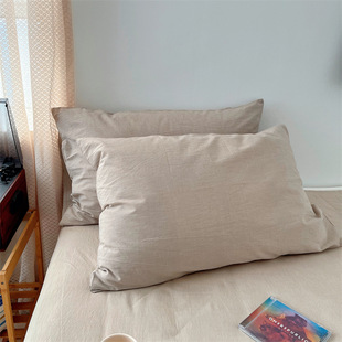 All cotton yarn-dyed water-washed cotton pillowcase single pillowcase household pillowcase pillowcase pillowcase factory direct wholesale trade