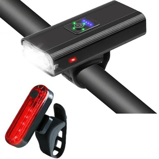 Cross-border new bicycle headlight taillight 2 * T6 USB charging mountain bike high brightness silicone strap