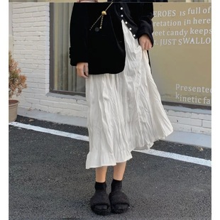 (with safety pants) pleated skirt women's spring and autumn South Korea Japanese style new mid-length high waist slimming pleated skirt