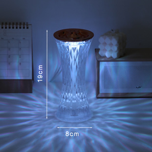 Cross-border Foreign Trade GBR Colorful Large and Small Waist Crystal Table Lamp Humidifier Romantic Atmosphere Lamp Bedroom Living Room Desktop